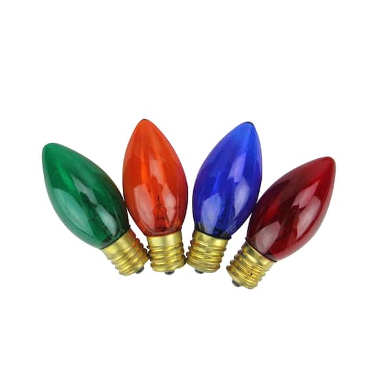 Multicolor Transparent Incandescent C7 Twinkle Replacement Bulbs, 4ct. By Northlight | Michaels®